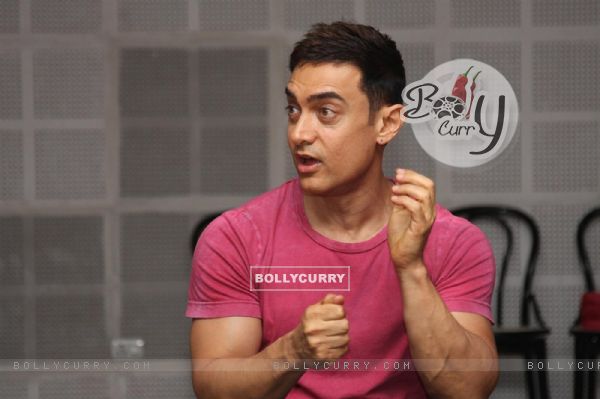 Bollywood actor Aamir Khan at SMJ press conference in Yashraj Studio. .