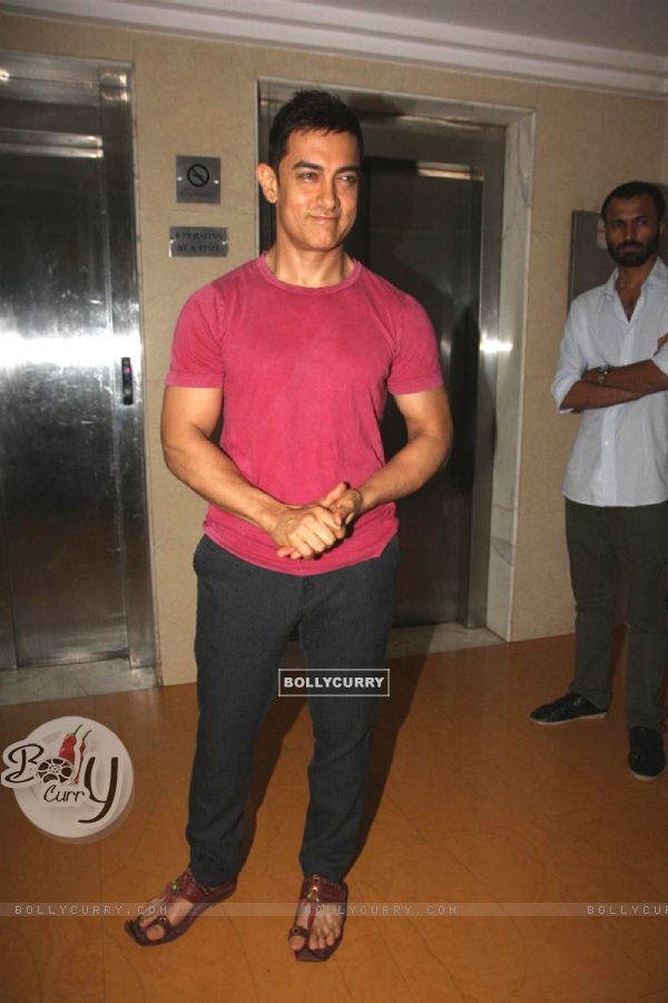 Bollywood actor Aamir Khan at SMJ press conference in Yashraj Studio. .