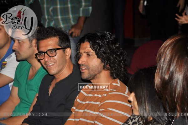 Bollywood actor Farhan Akhtar at  Ash Chandler's play premiere at The Comedy Store. .