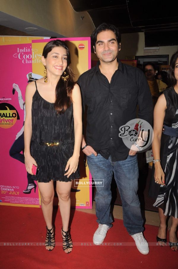 Bollywood actors Arbaaz Khan with Kainaz Motivala at Chalo Driver premiere, PVR  Mumbai, India. .