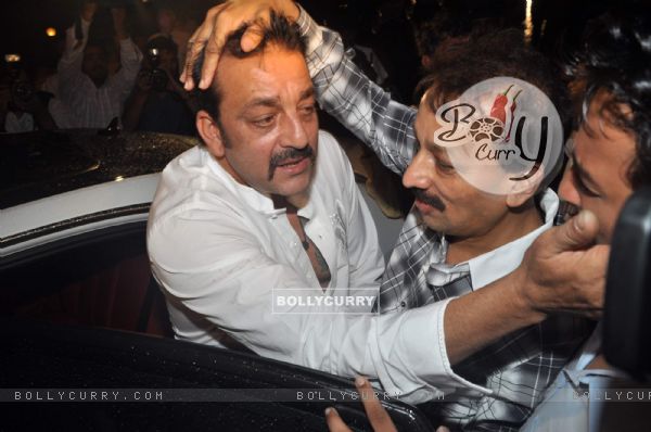 Bollywood actor Sanjay Dutt at Baba Siddique's Iftar party in Taj Lands End, Mumbai .