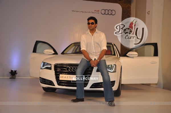 Bollywood actor Abhishek Bachchan Audi A8 German luxury car launched in Mumbai .