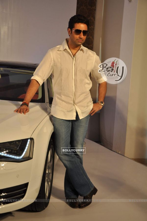 Bollywood actor Abhishek Bachchan Audi A8 German luxury car launched in Mumbai .