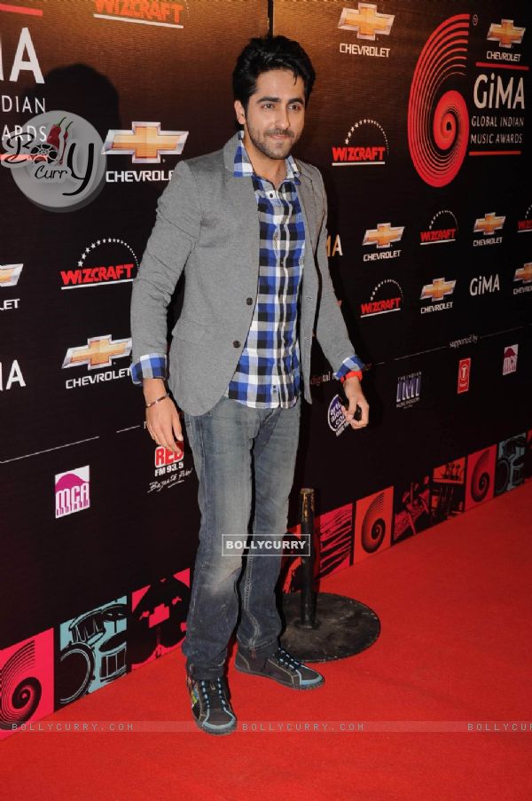 Bollywood actor Ayushman Khurana at Global Indian Music Awards red carpet in J W Marriott, Mumbai. .