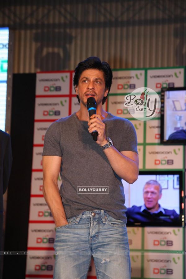 Shahrukh Khan poses during the launch of DDB & Videocon its new Age Leds