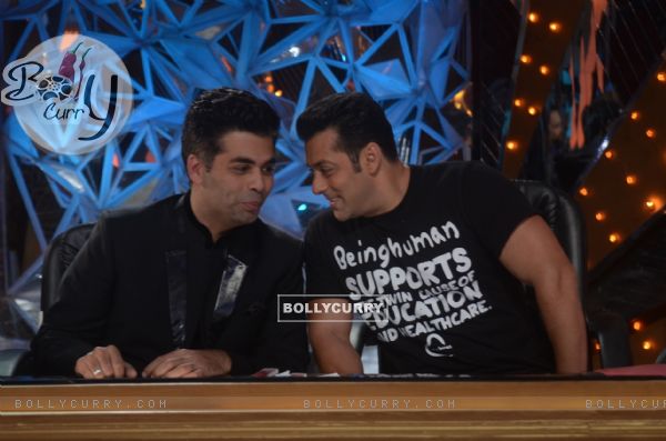 Salman Khan and Karan Johar on the sets of Jhalak Dikhhla Jaa