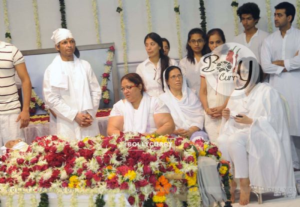 Manisha Koirala at the funeral of cinematographer and director Ashok Mehta
