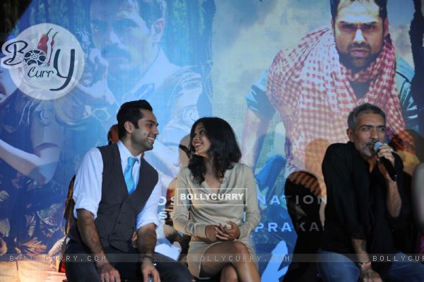 Abhay Deol, Anjali Patel and Prakash Jha at Unveiling of forthcoming film Chakravyuh (220586)