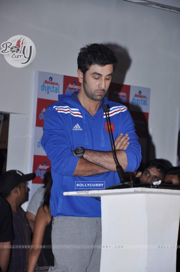Bollywood actor Ranbir Kapoor at the launch of the interactive application for the upcoming film 'Barfi!' on YouTube at Malad in Mumbai. . (223485)