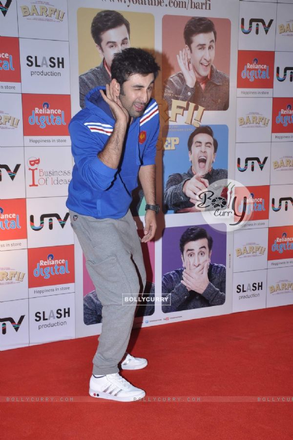 Bollywood actor Ranbir Kapoor at the launch of the interactive application for the upcoming film 'Barfi!' on YouTube at Malad in Mumbai. . (223491)