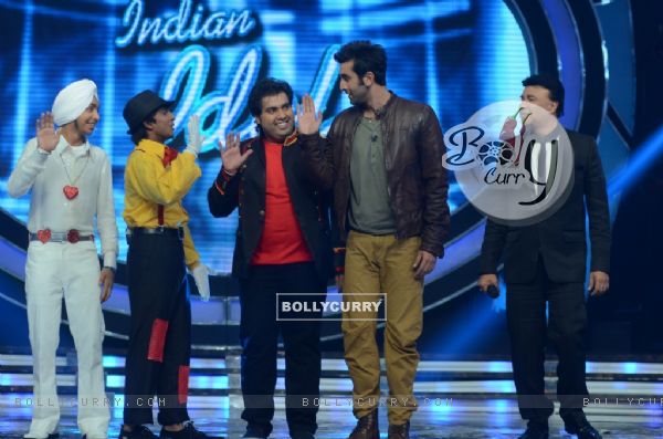Ranbir Kapoor and Anu Malik with Indian Idol 6 finalists at 'Indian Idol 6' Finale