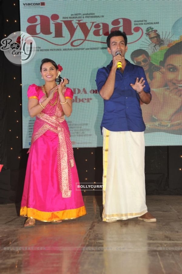 Prithviraj Sukumaran and Rani Mukerji at Film Aiyyaa song Dreamum Wakeupum