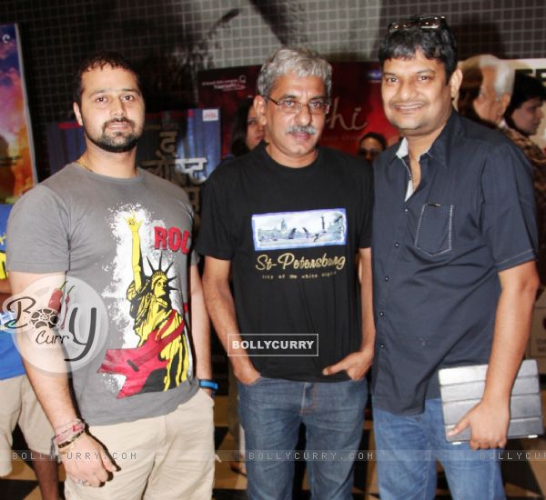 Mudasir Ali, Shriram Raghavan and Sanjay Routray at the launch of their latest movie Kismat Love Paisa Dilli (KLPD) in Mumbai.