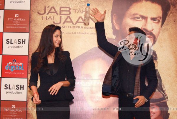 Shahrukh Khan and Katrina Kaif at a press conference for the film Jab Tak Hai Jaan