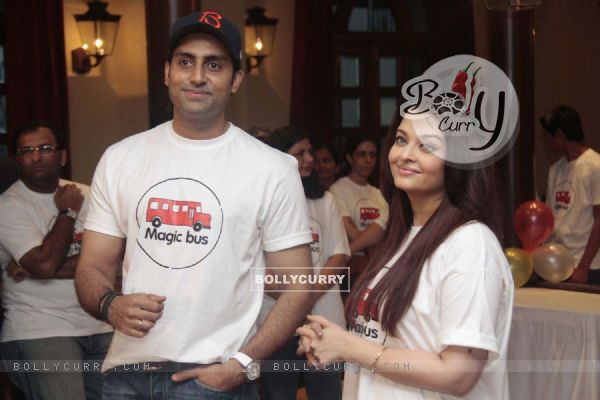 Abhishek Bachchan with wife Aishwarya Rai Bachchan at Magic Bus Children's Day celebrations at the M