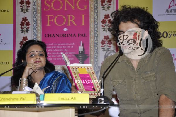 Author Chandrima Pal with Director Imtiaz Ali at her first novel A Song for I in Mumbai.