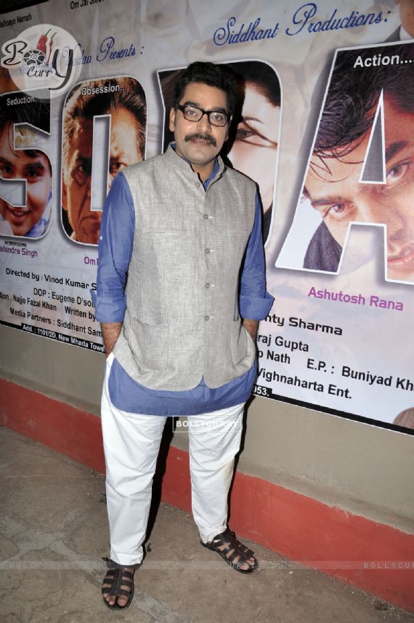 Ashutosh Rana at First item song shoot of film Soda at Kamalistan studio in Mumbai