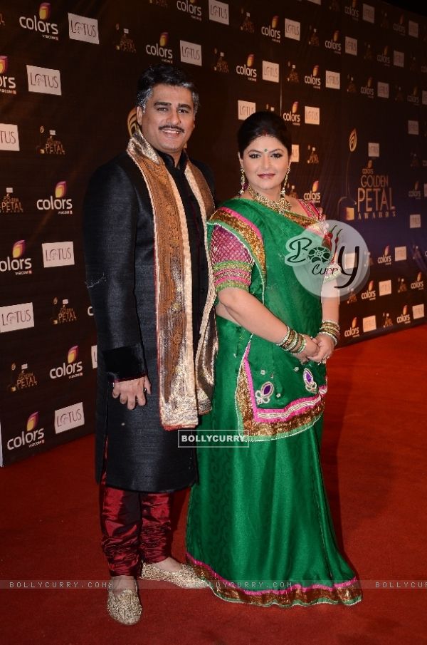 Ayub Khan and Pragati Mehra of Uttaran at Colors Golden Petal Awards Red Carpet Moments
