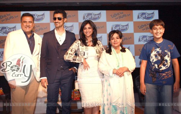 Parineeti Chopra, Boman Irani, Kunal Kapoor and Farida Jalal at the ''Kurkure'' promotional event