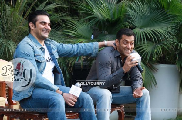 Salman Khan and Arbaaz Khan at the press conference for their film 