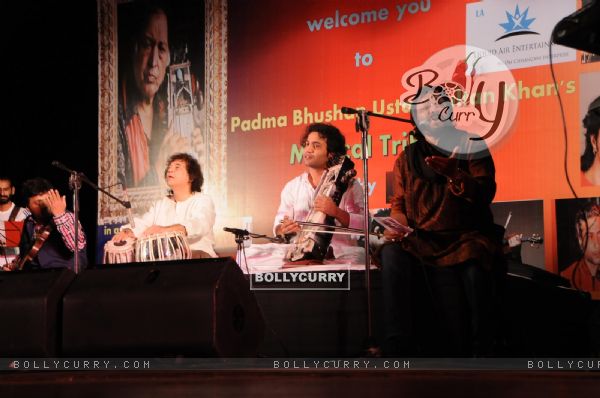 Grand Musical Concert Saptsur as tribute to late Ustad Sultan Khan on his first death anniversary at Ravindra Natya Mandir in Prabhadevi, Mumbai