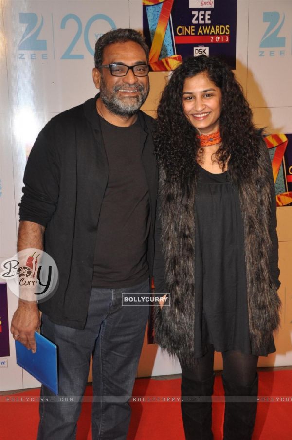 R. Balki with wife Gauri Shinde at Zee Cine Awards 2013