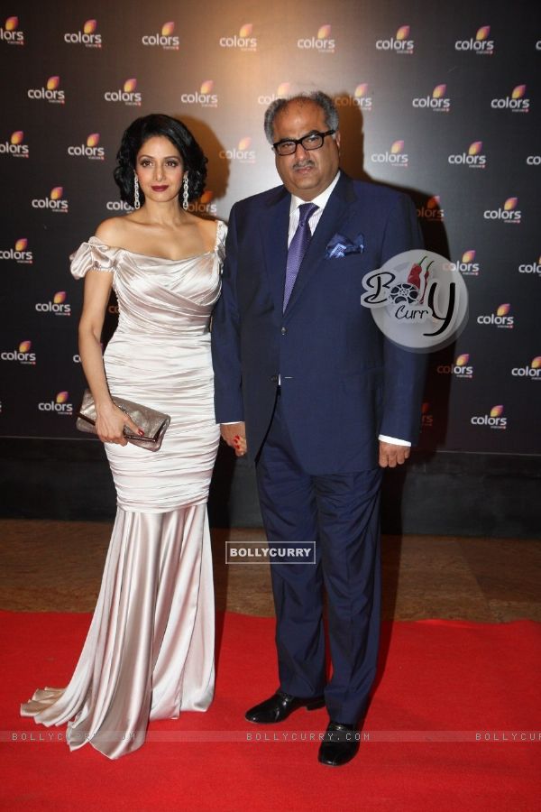 Sridevi with husband Boney Kapoor at the 4th anniversary party of COLORS Channel
