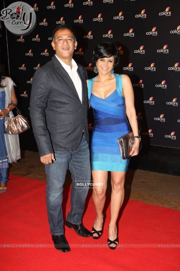 Mandira Bedi with husband Raj Kaushal at the 4th anniversary party of COLORS Channel