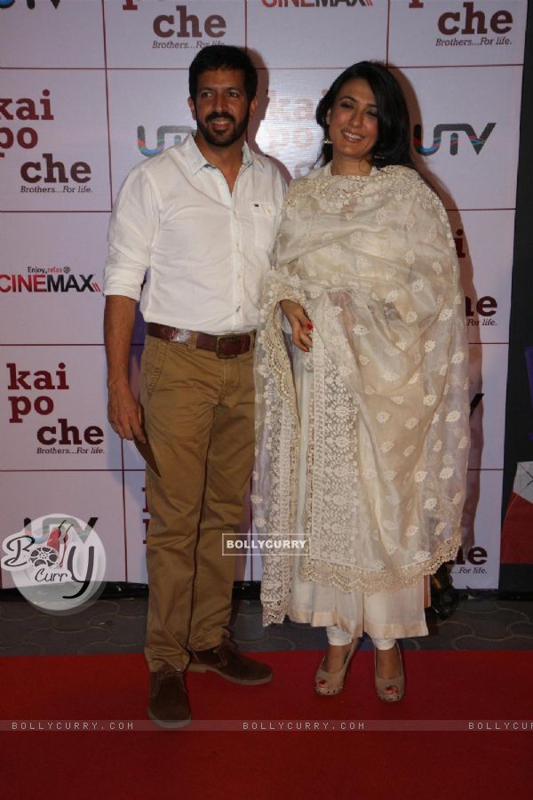 Kabir Khan with wife Mini Mathur at Film Kai Po Che Premiere