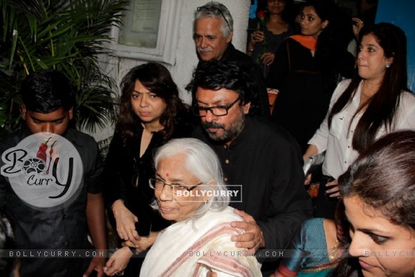 Sanjay Leela Bhansali with sister Bela Sehgal and mother Leela Bhansali at his Birthday party