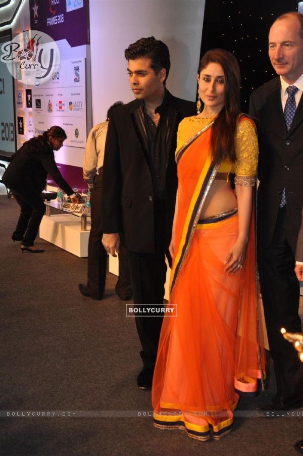 Karan Johar and Kareena Kapoor at the inauguration of FICCI Frames 2013