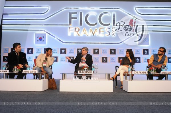 Karan Johar, Anurag Kashyap, Rajiv Masand, Zoya Akhtar at FICCI Frames 2013
