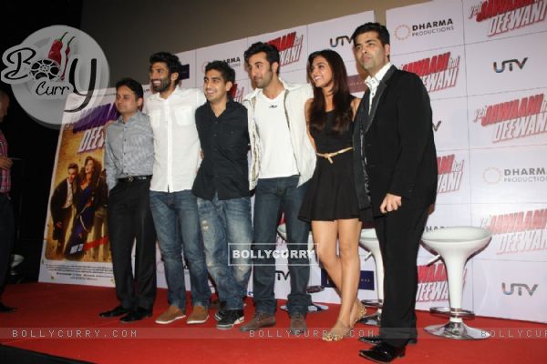 Aditya Roy Kapoor, Ayan, Ranbir, Deepika, Karan Johar at Yeh Jawaani Hai Deewani first look launch (272824)