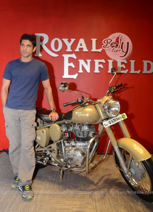 Farhan Akhtar during a contest that was held by Royal Enfield at Gurgaon