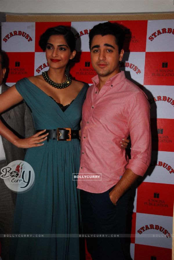 Imran Khan and Sonam Kapoor during the unveiling magazine of Stardust cover