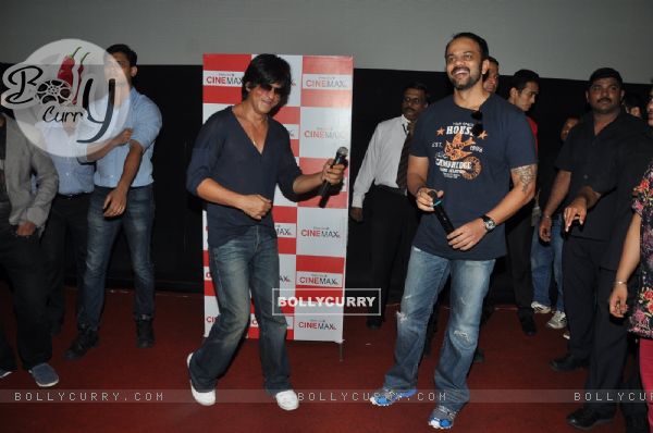 Shahrukh Khan and Rohit Shetty promote Chennai Express at Cinemax Versova