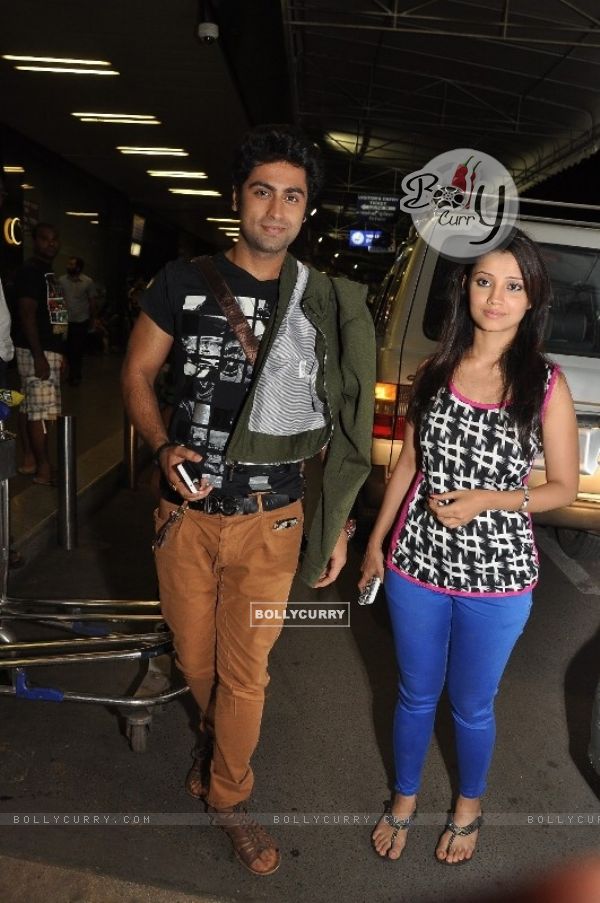 Ankit Gera and Adaa Khan at Mumbai Airport leaving for SAIFTA