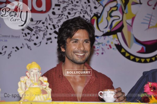 Shahid Kapoor during the launch of Times Green Ganesha Campaign