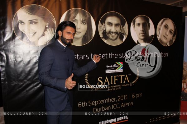 Ranveer Singh in his new look at the Pre SAIFTA Press Conference