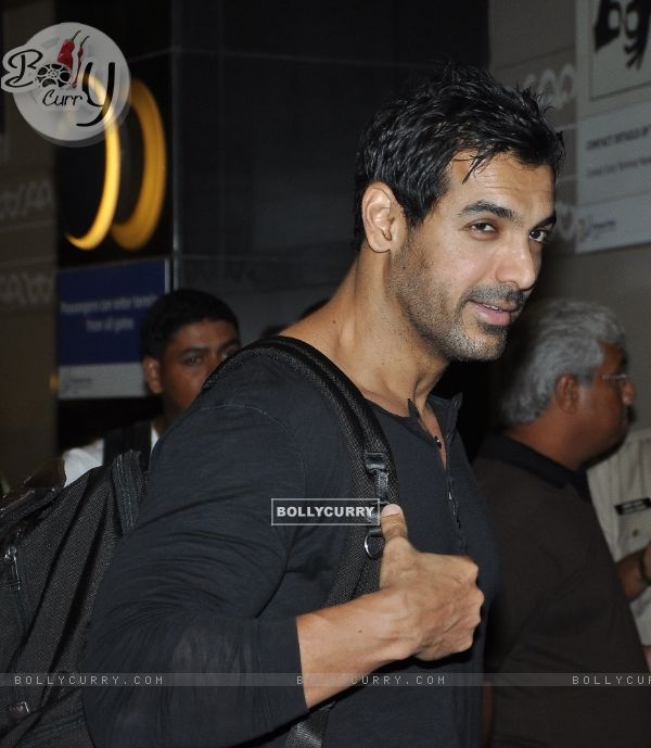 John Abraham was at Mumbai Airport leaving for SAIFTA