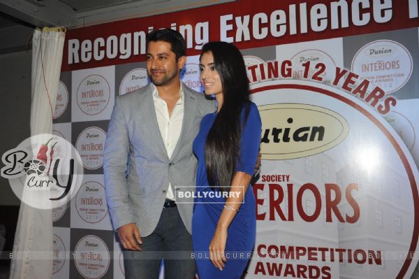 Aftab Shivdasani with his fiance Nin Dusanj at the launch of the Awards