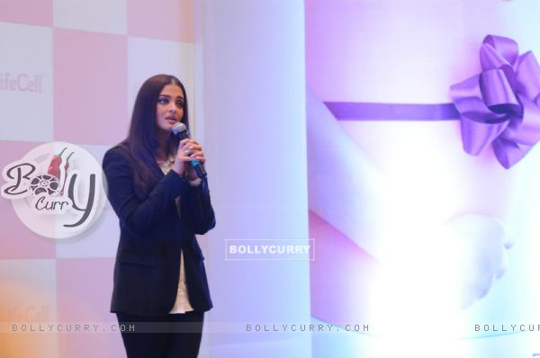 Aishwarya Rai Bachchan addresses the Life Cell event