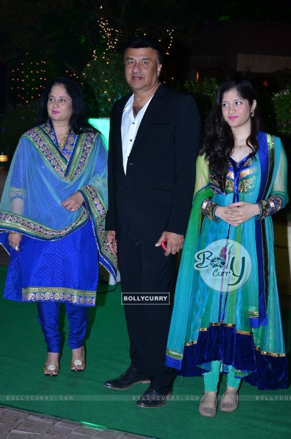 Anu Malik with his family at Vishesh Bhatt's Wedding Reception