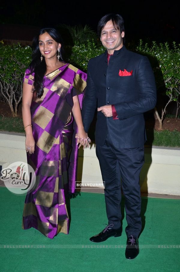 Mrs. and Mr. Vivek Oberoi at Vishesh Bhatt's Wedding Reception