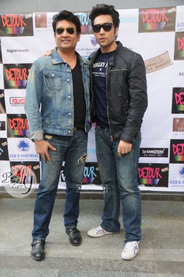 Shekhar Suman and Adhyayan Suman during the Promotions of the film Heartless at the Jai Hind college
