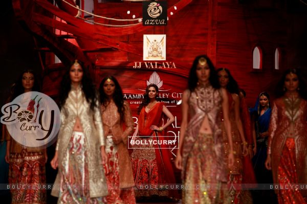 Esha Gupta walks the ramp at the Aamby Valley India Bridal Fashion Week - Day 5