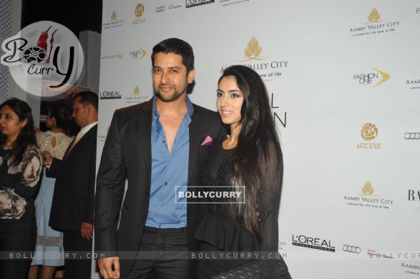 Aftab with his fiance at the Aamby Valley India Bridal Fashion Week - Day 5