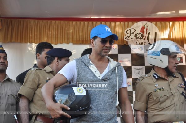 Akshay Kumar at the Ride for Safety rally