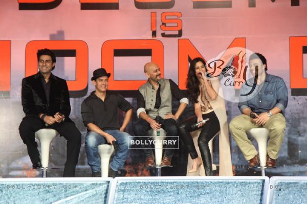 The cast of Dhoom 3 at the Press Conference