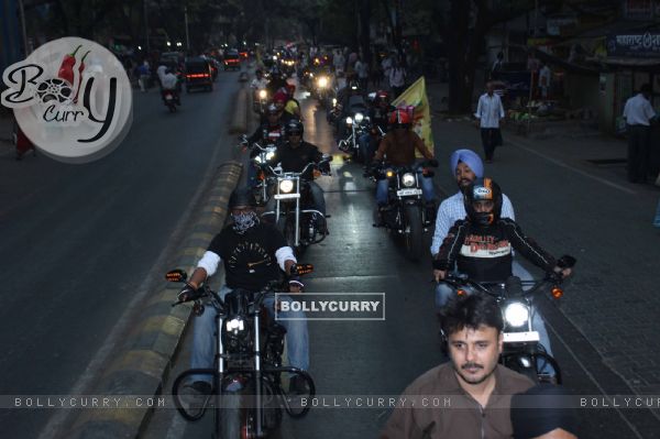 Shreyas Talpade Flag off Harley Davidson bike rally